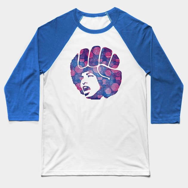 Angela Davis Baseball T-Shirt by HAPPY TRIP PRESS